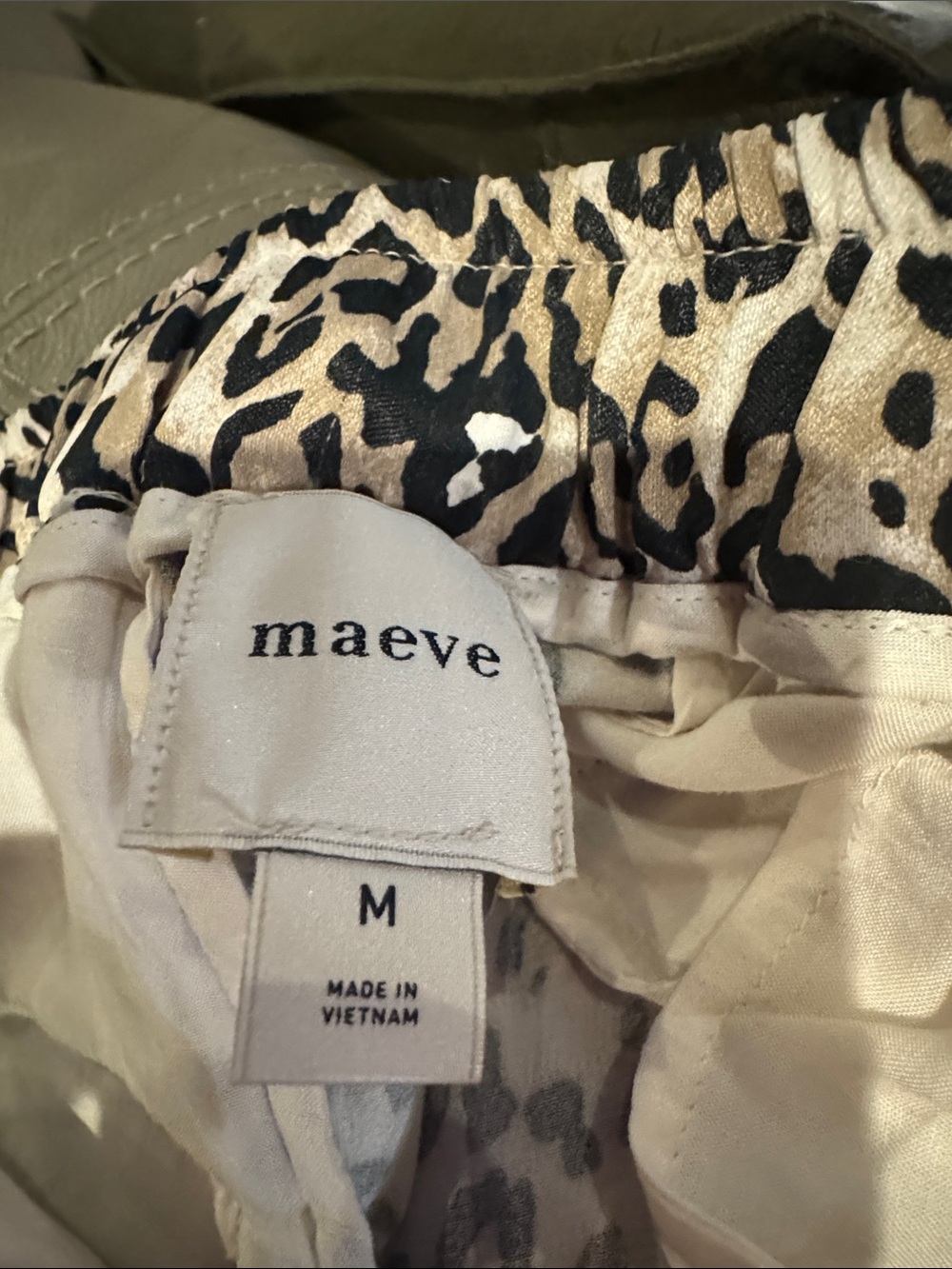Maeve Tan and Black Leopard Print Trousers